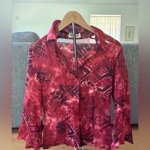 Eclisse made in italy sheer blouse with western print womens medium